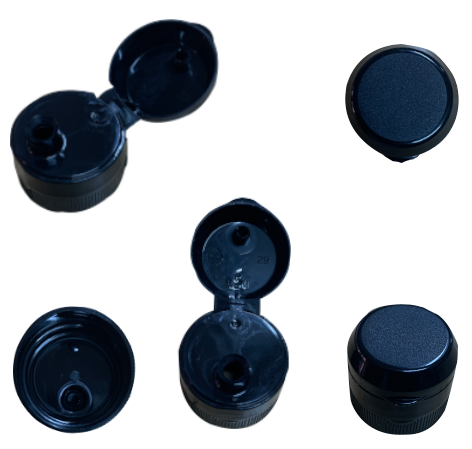 28mm PET FOLYOLU SİYAH KAPAK ( SHORT-NECK)
